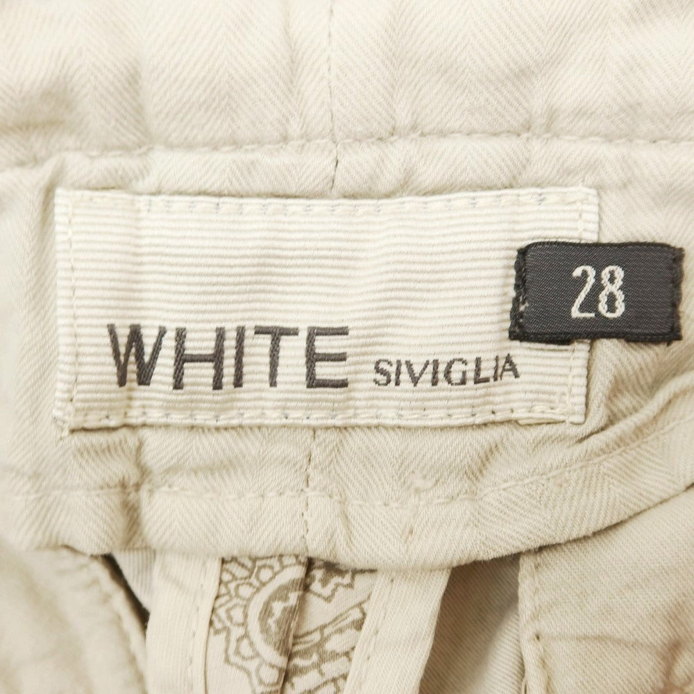 【中古】ホワイトシヴィリア シビリア WHITE SIVIGLIA ストレッチ コットン ペイズリー カジュアルスラックスパンツ ベージュ【 28 】【 状態ランクB 】【 メンズ 】