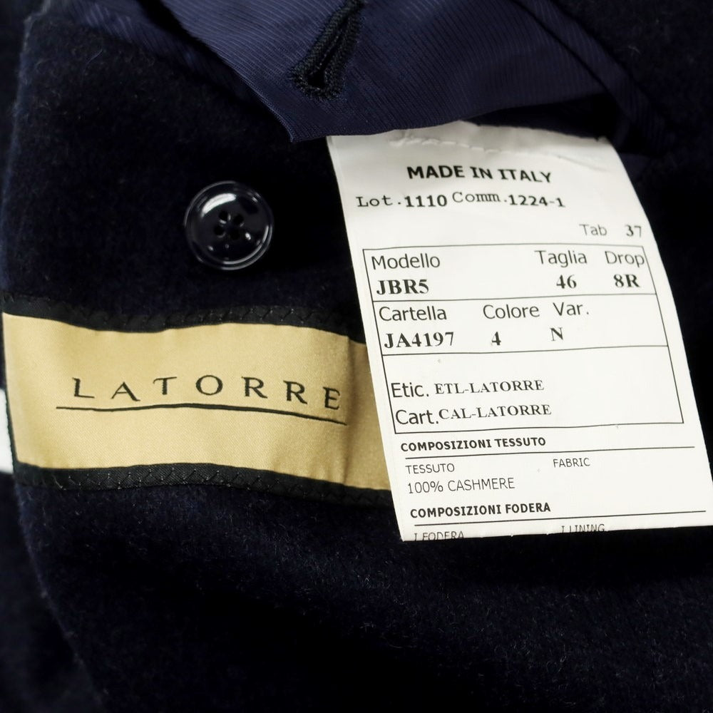 【中古】サルトリア ラトレ SARTORIA LATORRE カシミヤ 3つボタンスーツ ネイビー【サイズ46 Drop8/44 Drop8】【NVY】【A/W】【状態ランクA】【メンズ】