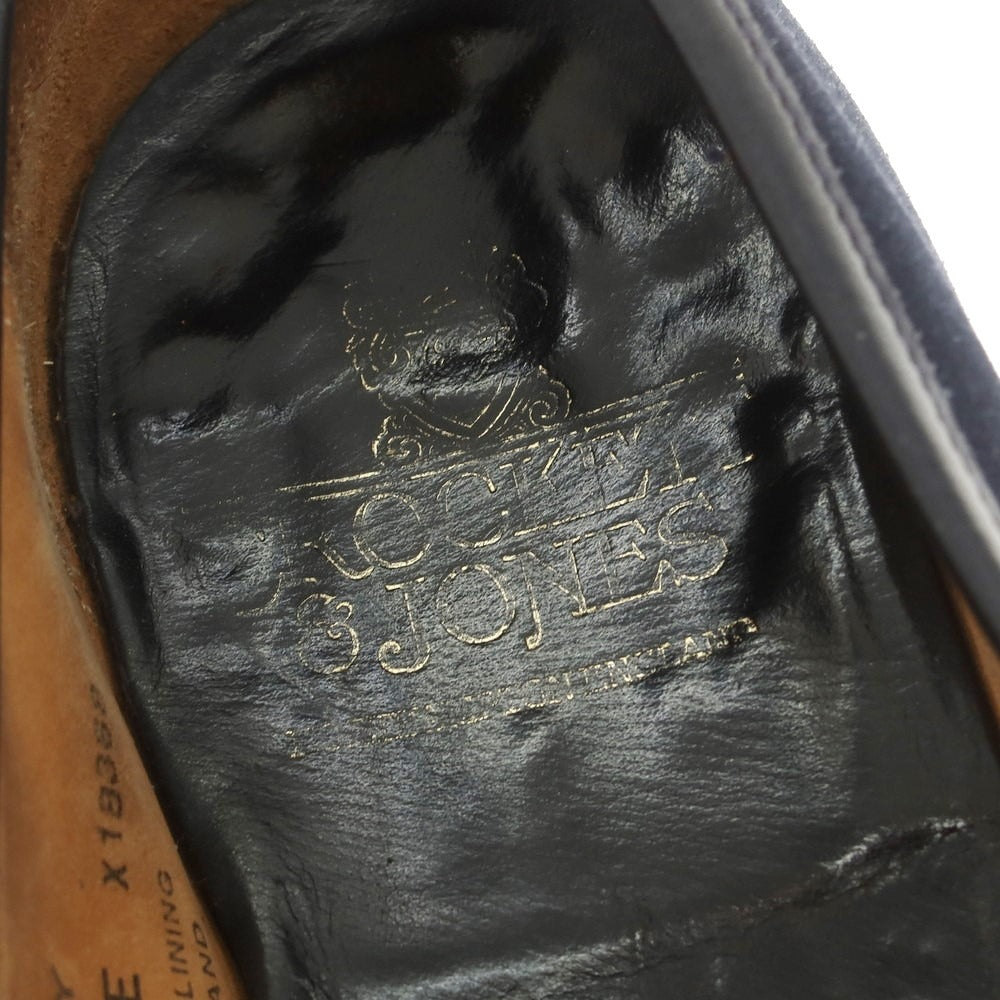 【中古】クロケットアンドジョーンズ CROCKETT&amp;JONES SYDNEY スエード コインローファー ネイビー【 6 E 】【 状態ランクC 】【 メンズ 】