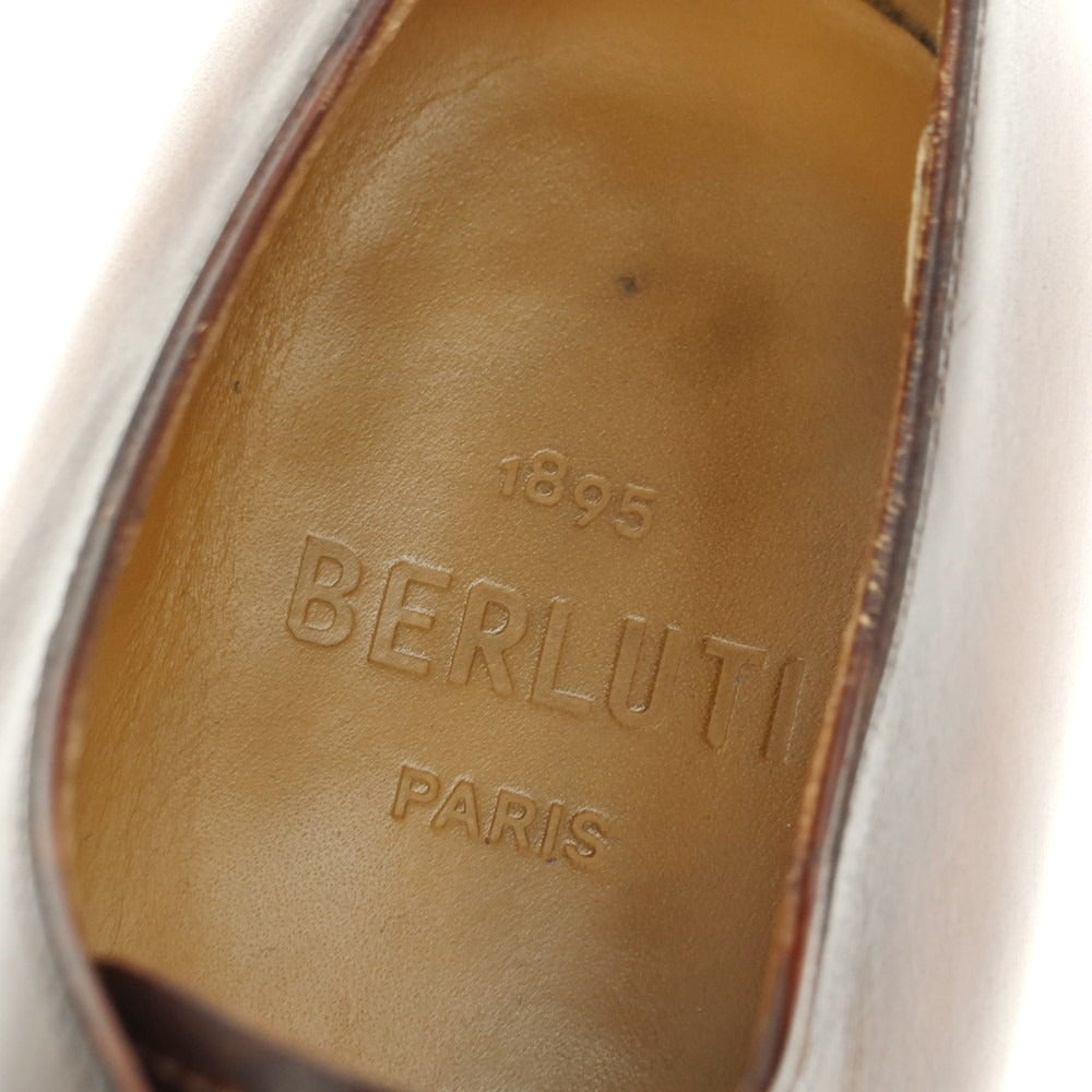 【中古】ベルルッティ Berluti カリグラフィ アレッサンドロ ホールカット ドレスシューズ ブラウン【 6 1/2 】【 状態ランクB 】【 メンズ 】