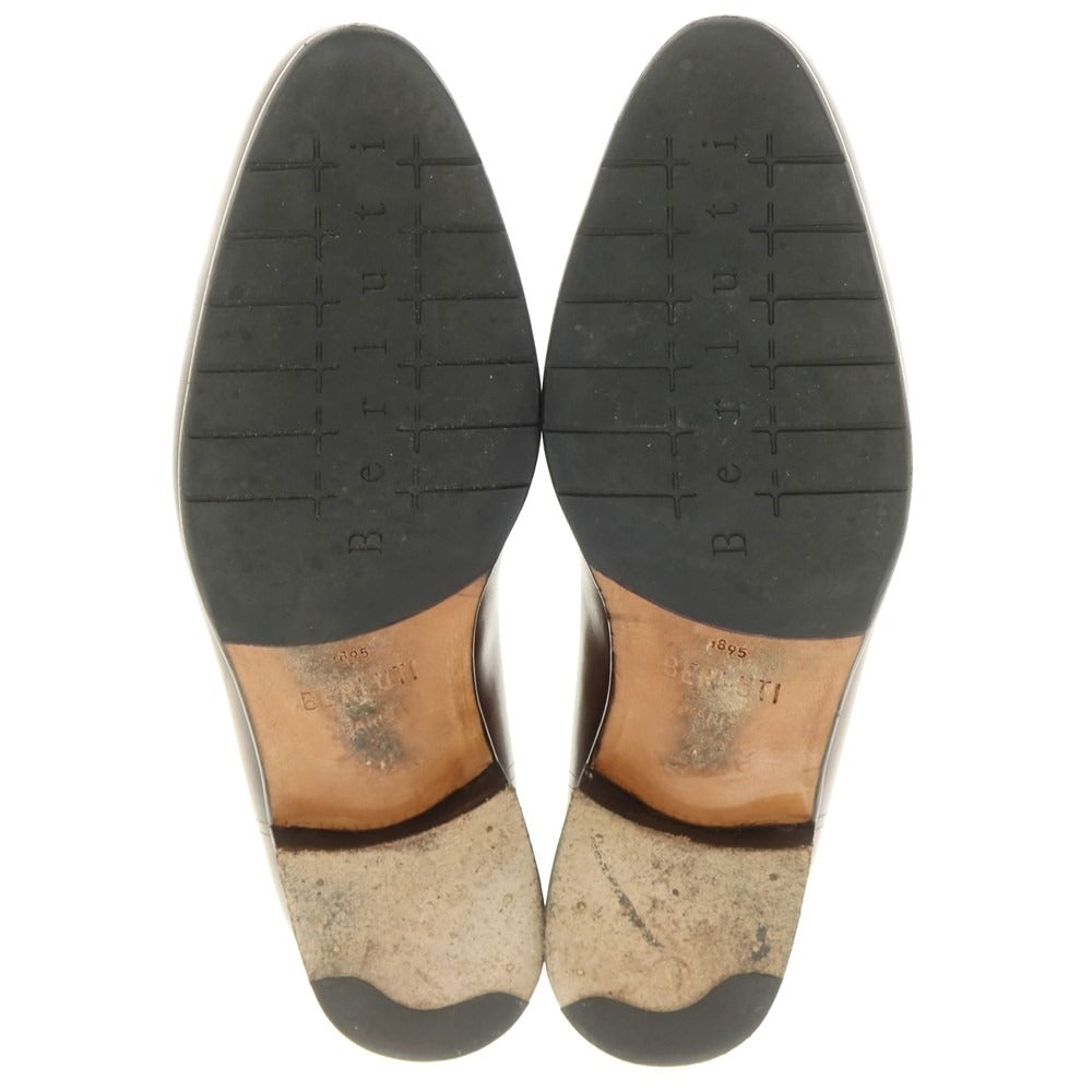【中古】ベルルッティ Berluti ブリュレ コインローファー ブラウンオリーブ【 6 1/2 】【 状態ランクB 】【 メンズ 】 [DPD]