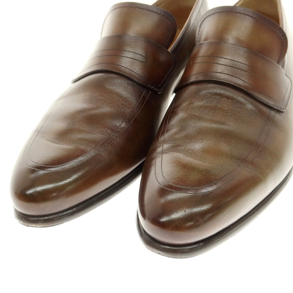 【中古】ベルルッティ Berluti ブリュレ コインローファー ブラウンオリーブ【 6 1/2 】【 状態ランクB 】【 メンズ 】 [DPD]