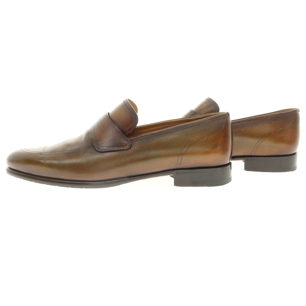 【中古】ベルルッティ Berluti ブリュレ コインローファー ブラウンオリーブ【 6 1/2 】【 状態ランクB 】【 メンズ 】 [DPD]