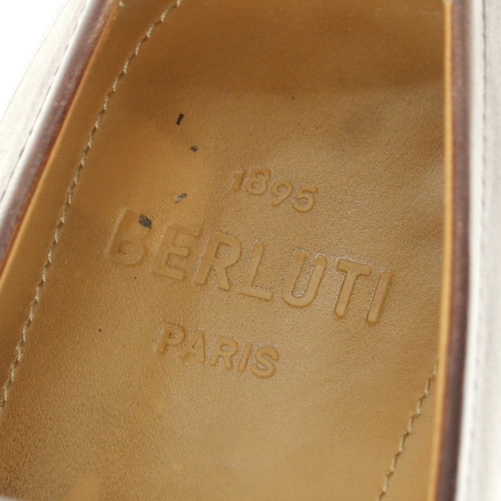 【中古】ベルルッティ Berluti ブリュレ コインローファー ブラウンオリーブ【 6 1/2 】【 状態ランクB 】【 メンズ 】