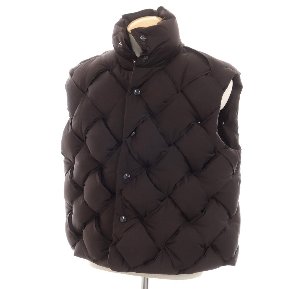 【中古】ボッテガヴェネタ BOTTEGAVENETA ナイロン ダウンベスト ダークブラウン【サイズS】【 状態ランクA 】【 メンズ 】 [EPD]
