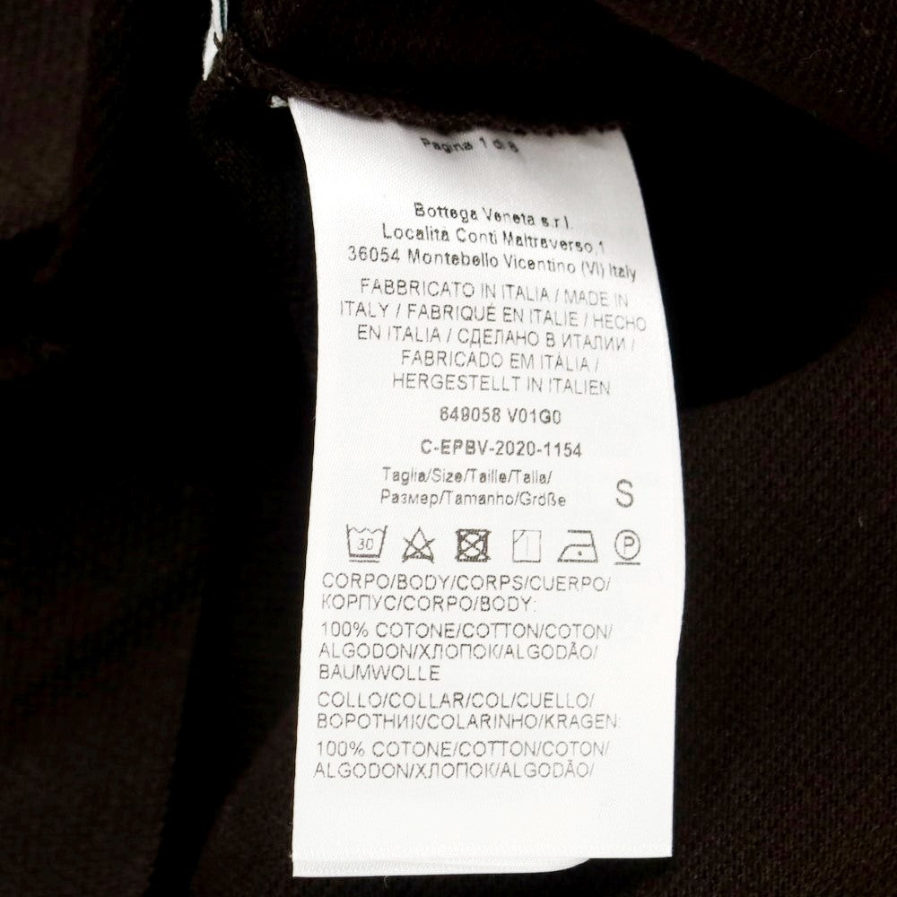 【中古】ボッテガヴェネタ BOTTEGAVENETA コットン 半袖ポロシャツ ダークブラウン【サイズS】【 状態ランクA 】【 メンズ 】 [EPD]