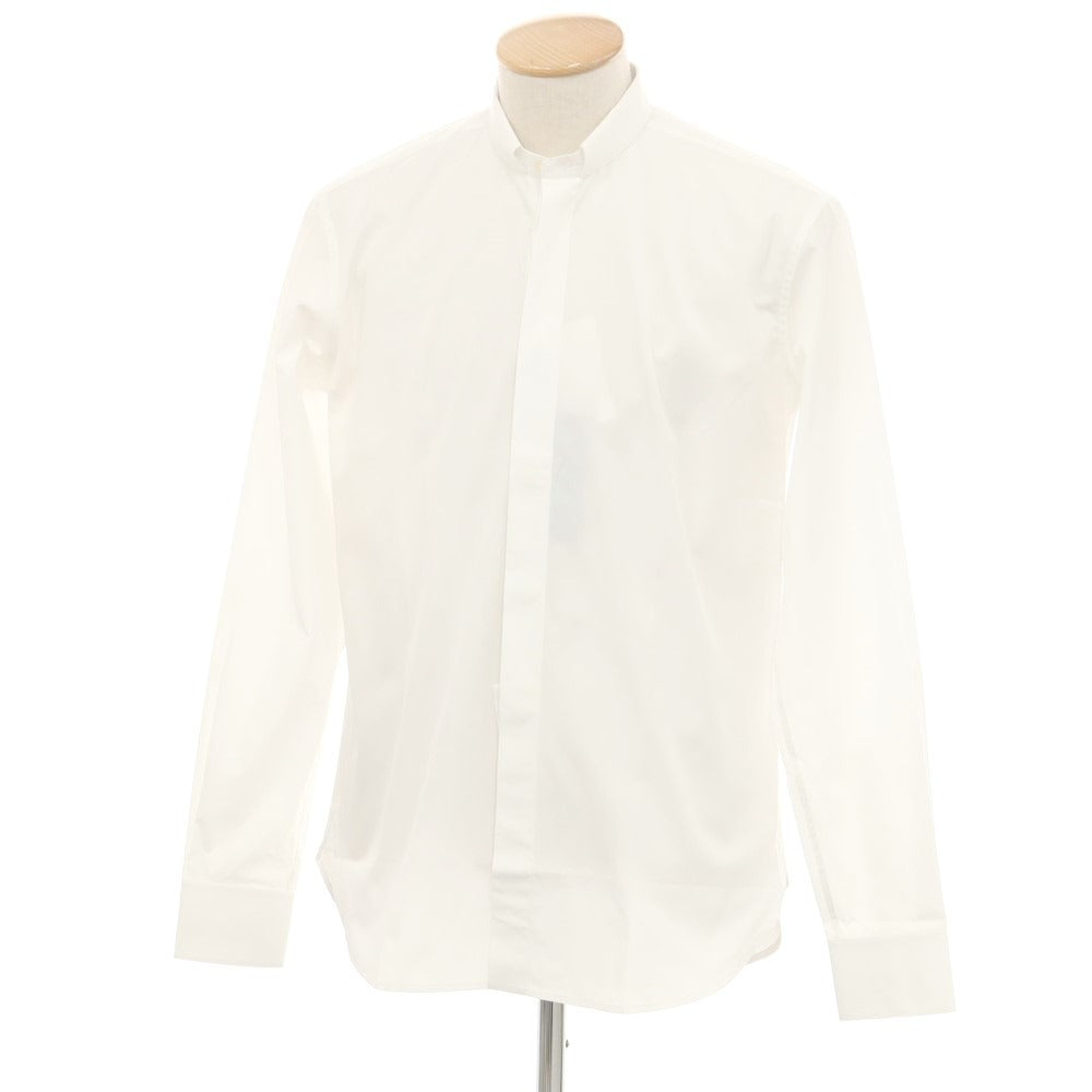 【中古】サンローランパリ SAINT LAURENT PARIS ブロード織りコットン ドレスシャツ ホワイト【サイズ37】【 状態ランクB 】【 メンズ 】 [EPD]