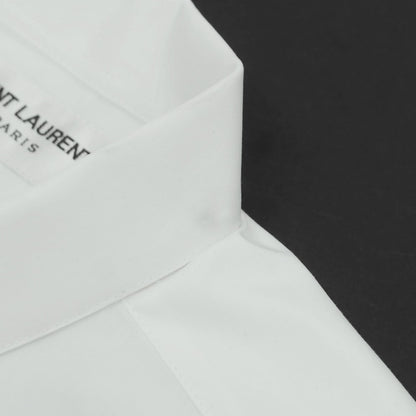 【中古】サンローランパリ SAINT LAURENT PARIS ブロード織りコットン ドレスシャツ ホワイト【 37 】【 状態ランクB 】【 メンズ 】 [EPD]