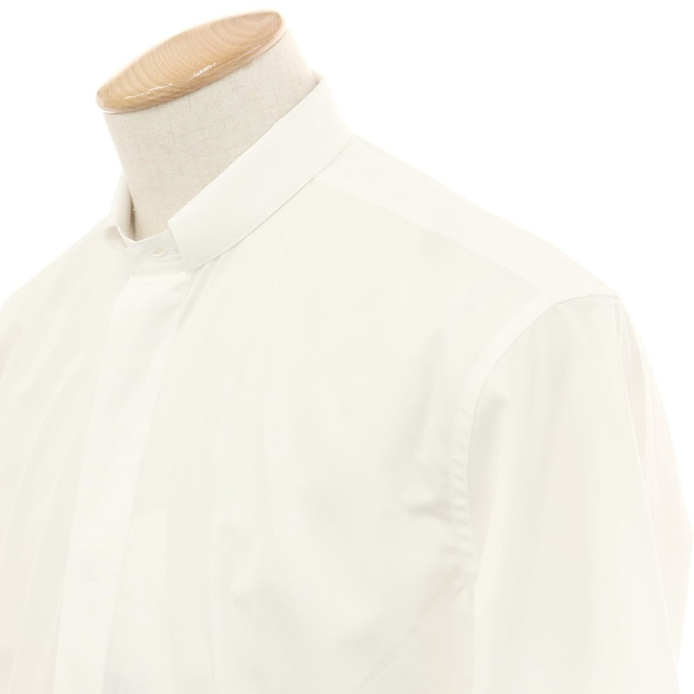 【中古】サンローランパリ SAINT LAURENT PARIS ブロード織りコットン ドレスシャツ ホワイト【サイズ37】【 状態ランクB 】【 メンズ 】 [EPD]
