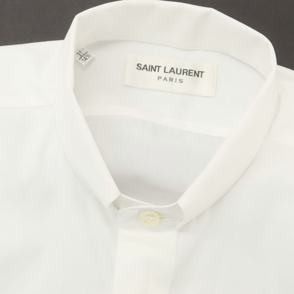 【中古】【未使用】サンローランパリ SAINT LAURENT PARIS ブロード織りコットン ドレスシャツ ホワイト【 37 】【 状態ランクS 】【 メンズ 】