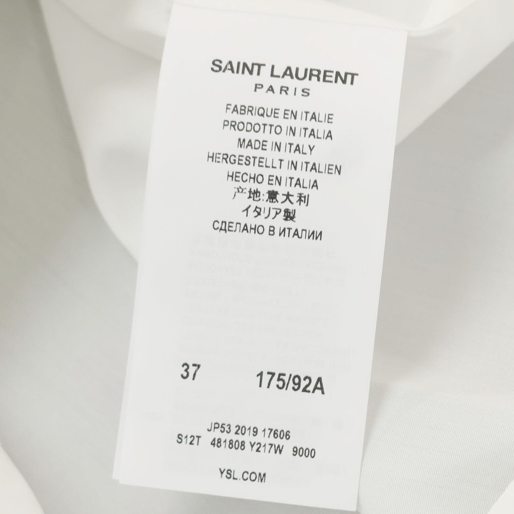 【中古】サンローランパリ SAINT LAURENT PARIS ブロード織りコットン ドレスシャツ ホワイト【サイズ37】【 状態ランクB 】【 メンズ 】 [EPD]