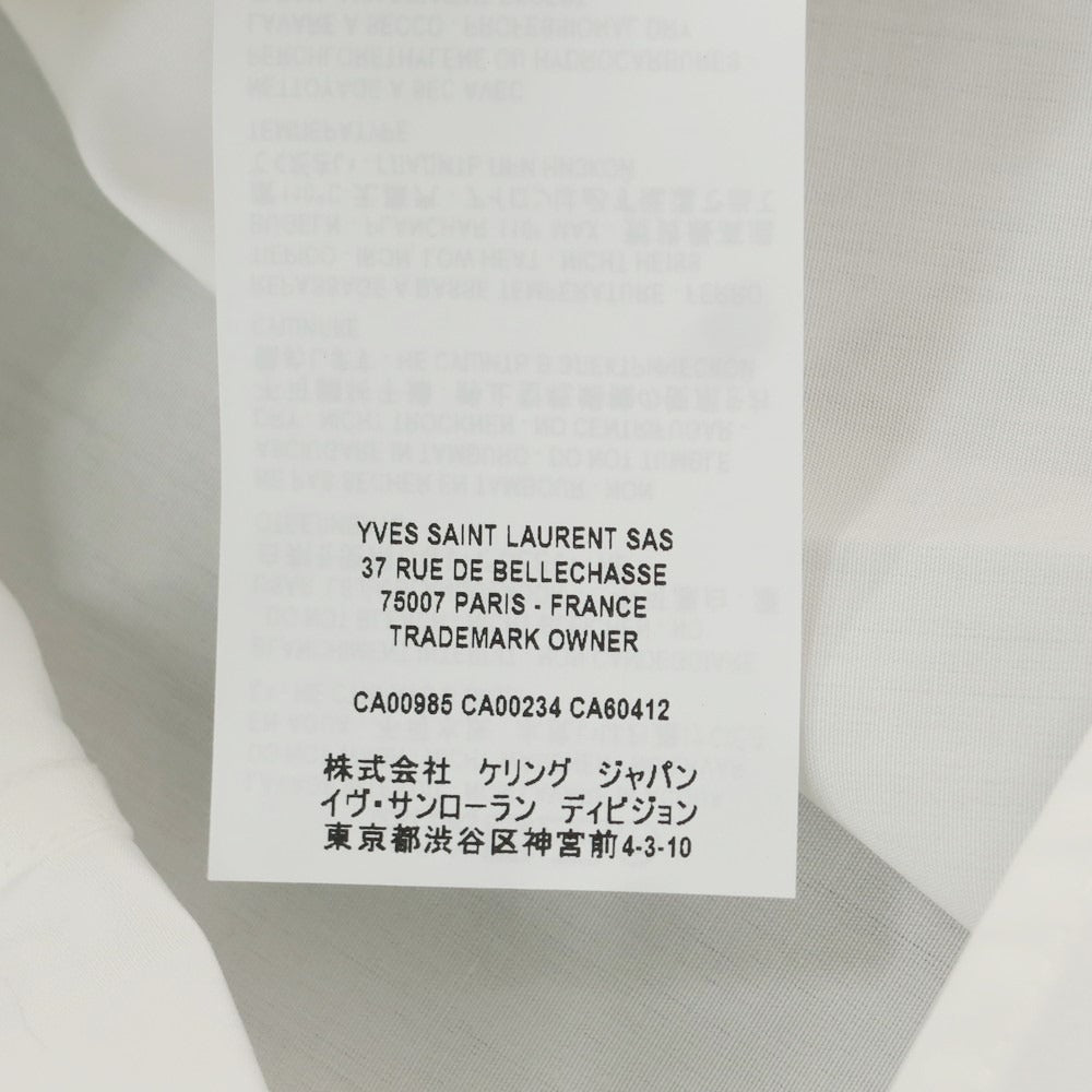 【中古】サンローランパリ SAINT LAURENT PARIS ブロード織りコットン ドレスシャツ ホワイト【サイズ37】【 状態ランクB 】【 メンズ 】 [EPD]