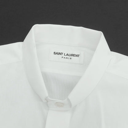 【中古】サンローランパリ SAINT LAURENT PARIS ブロード織りコットン ドレスシャツ ホワイト【 37 】【 状態ランクB 】【 メンズ 】 [EPD]