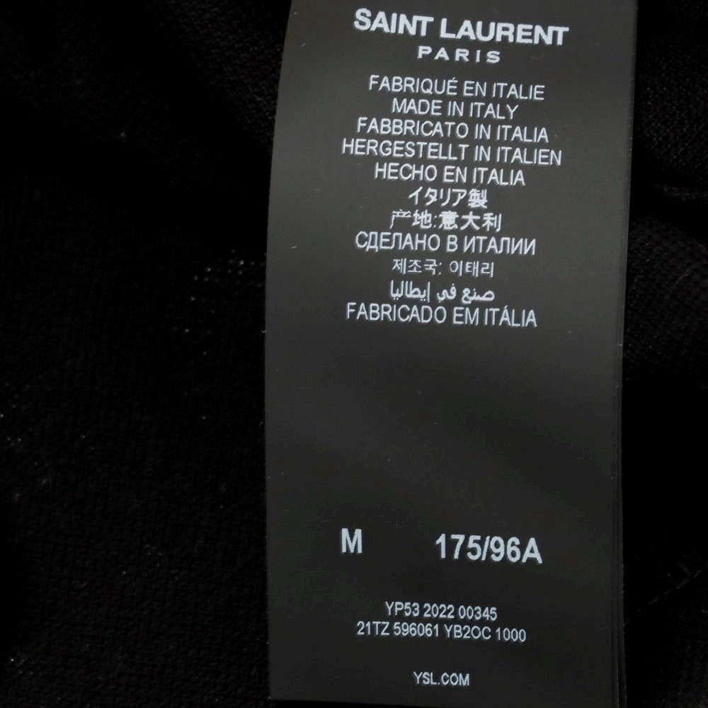 【中古】【未使用】サンローランパリ SAINT LAURENT PARIS コットン 半袖ポロシャツ ブラック【 M 】【 状態ランクS 】【 メンズ 】