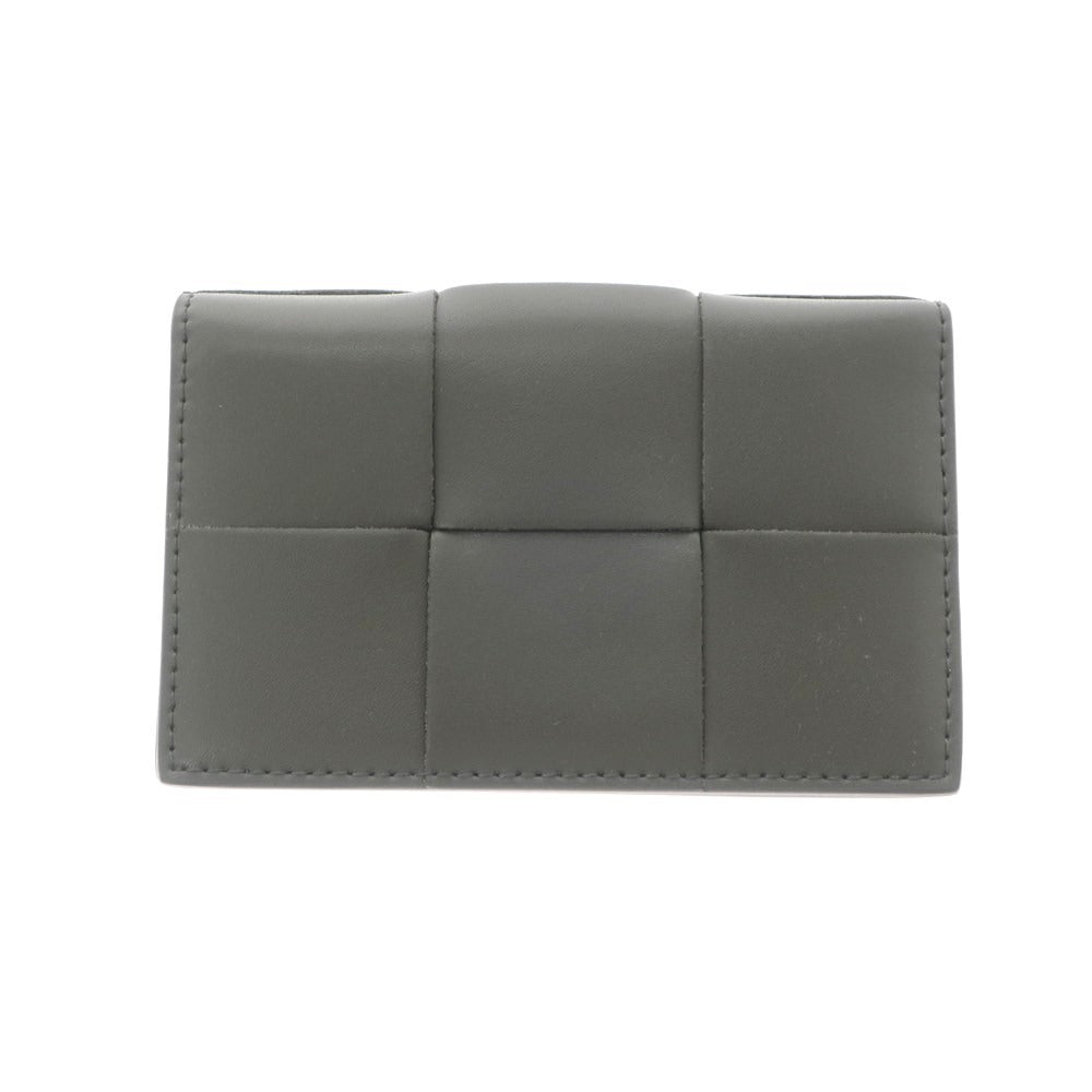 【中古】ボッテガヴェネタ BOTTEGAVENETA レザー イントレチャート カードケース チャコールグレー【 状態ランクA 】【 メンズ 】