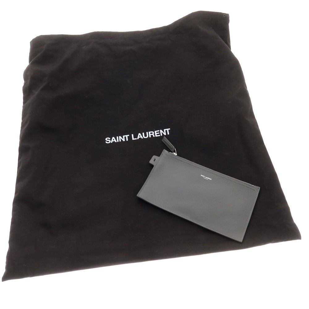 【中古】サンローランパリ SAINT LAURENT PARIS レザー トートバッグ グレー【 状態ランクA 】【 メンズ 】