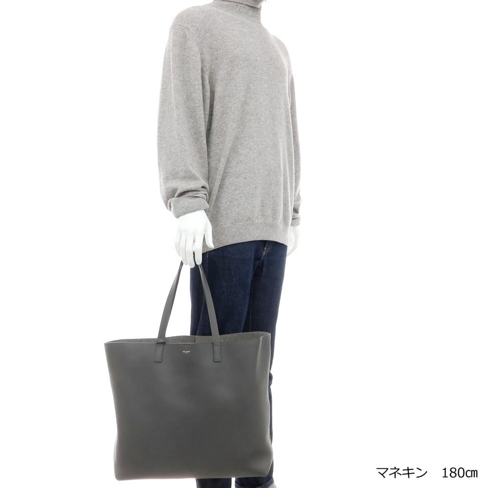 【中古】サンローランパリ SAINT LAURENT PARIS レザー トートバッグ グレー【 状態ランクA 】【 メンズ 】