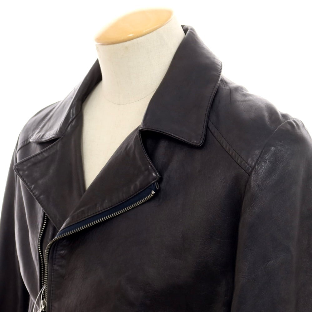 【中古】エンメティ EMMETI ラムスキン ダブル ライダースジャケット ブラック【サイズ44】【 状態ランクC 】【 メンズ 】 [EPD]