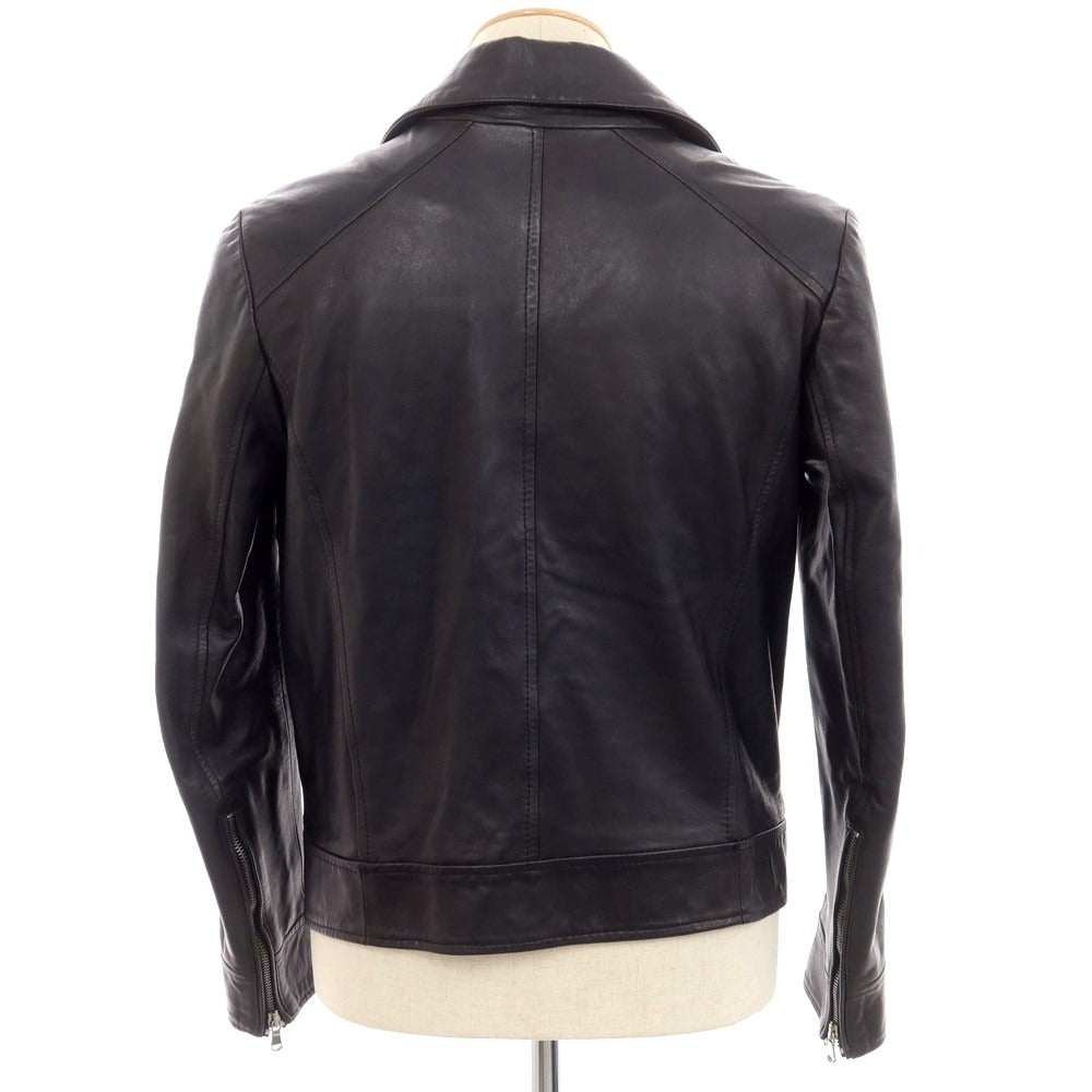 【中古】エンメティ EMMETI ラムスキン ダブル ライダースジャケット ブラック【サイズ44】【 状態ランクC 】【 メンズ 】 [EPD]