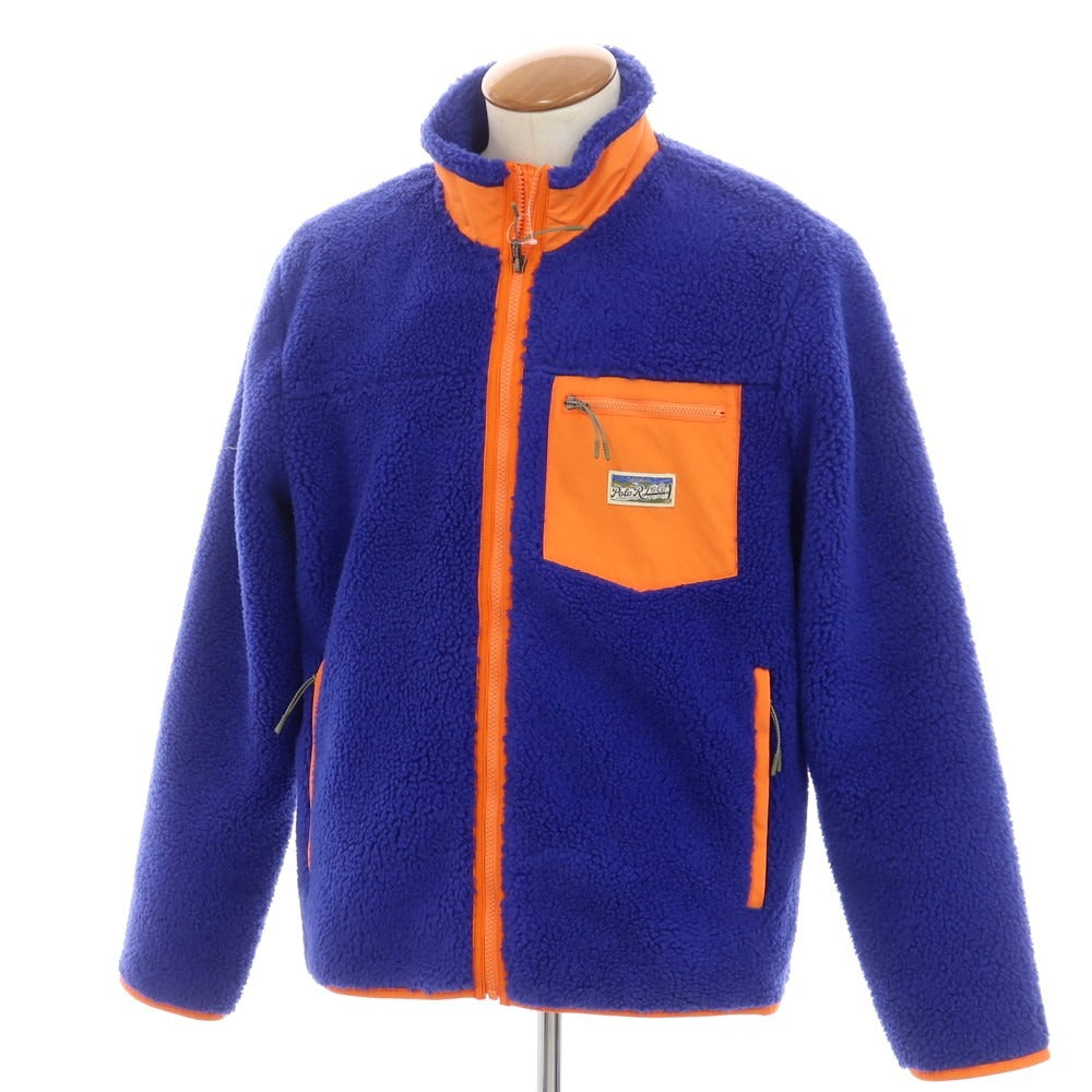 【中古】ポロ ラルフローレン Polo Ralph Lauren ポリエステル ジップアップ フリースジャケット ロイヤルブルーxオレンジ【サイズM】【BLU】【A/W】【状態ランクA】【メンズ】