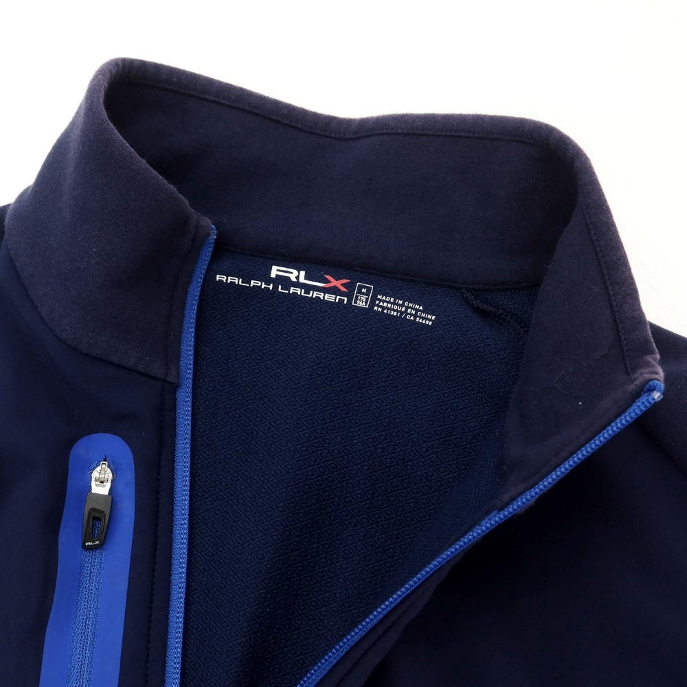 【中古】アールエルエックス ラルフローレン RLX RALPH LAUREN コットンポリエステル ジップアップ ベスト ネイビー【 M 】【 状態ランクC 】【 メンズ 】