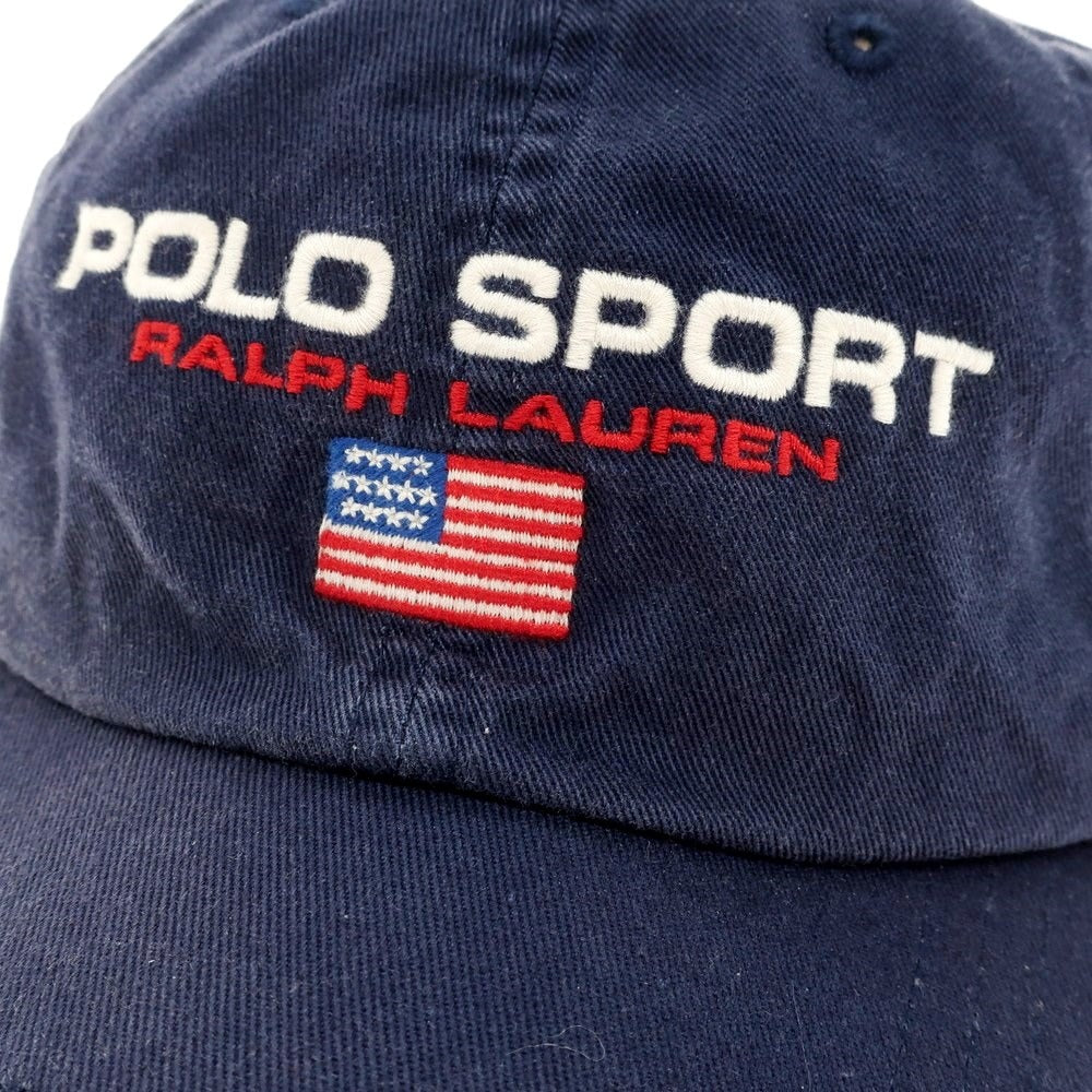 【中古】ラルフローレン スポーツ RALPH LAUREN SPORT コットン キャップ 帽子 ネイビー【サイズONE SIZE】【NVY】【S/S/A/W】【状態ランクC】【メンズ】