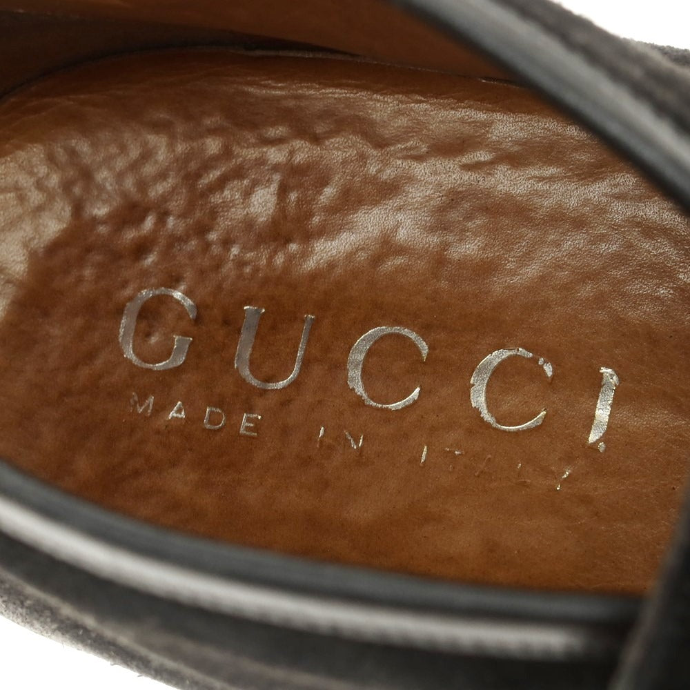 【中古】グッチ GUCCI スエード モカシンビットブーツ ブラック【 41 1/2E 】【 状態ランクC 】【 メンズ 】