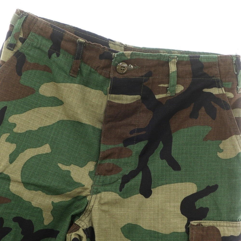 【中古】ミリタリー MILITARY US ARMY コットン カモフラ カーゴ ショートパンツ オリーブグリーンxブラウン【 27 】【 状態ランクB 】【 メンズ 】