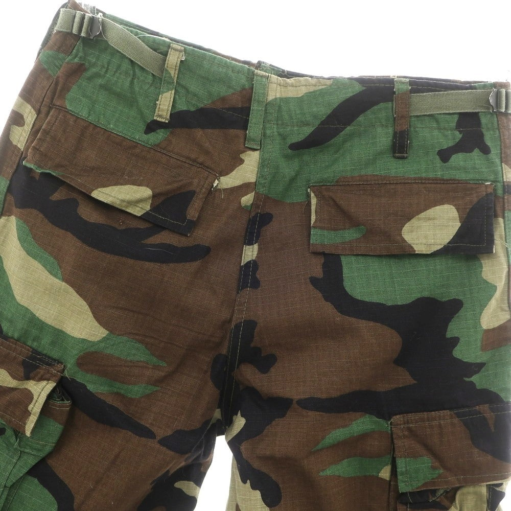 【中古】ミリタリー MILITARY US ARMY コットン カモフラ カーゴ ショートパンツ オリーブグリーンxブラウン【 27 】【 状態ランクB 】【 メンズ 】