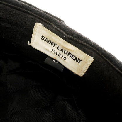 【中古】サンローランパリ SAINT LAURENT PARIS ウール系 帽子 キャスケット ブラック【サイズ59】【BLK】【A/W】【状態ランクC】【メンズ】