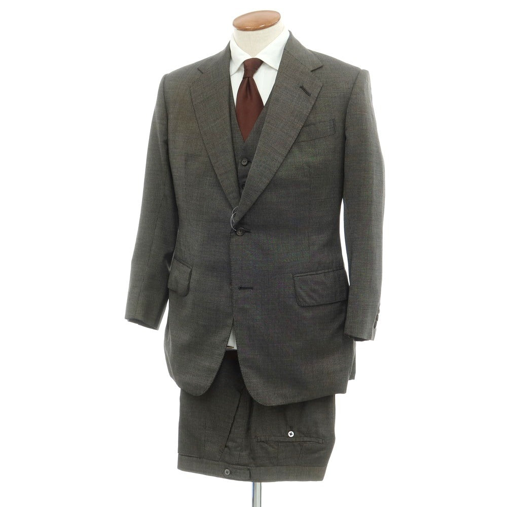 【中古】ヘンリー プール Henry Poole ウール系 スリーピース 2つボタンスーツ グレー系【 M位 】【 状態ランクD 】【 メンズ 】