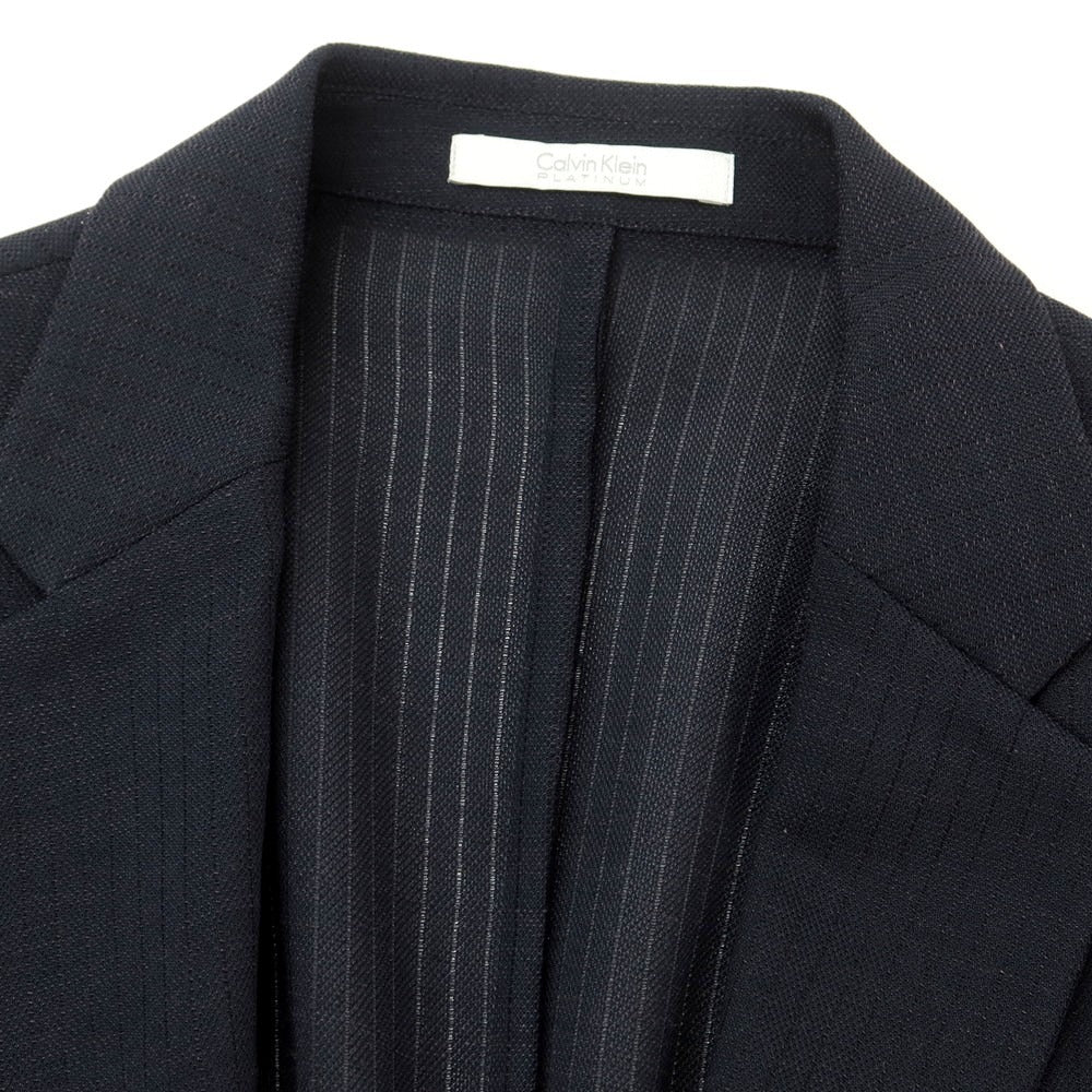 [Used] Calvin Klein Polyester Linen 2 Button Casual Jacket Dark Navy [36] [Condition Rank B] [Men&