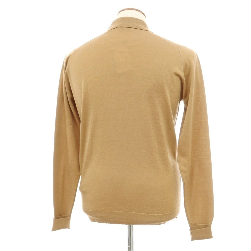 【中古】ジョンスメドレー JOHN SMEDLEY ウール 長袖 ポロニット キャメルブラウン【サイズM】【BRW】【A/W】【状態ランクA】【メンズ】