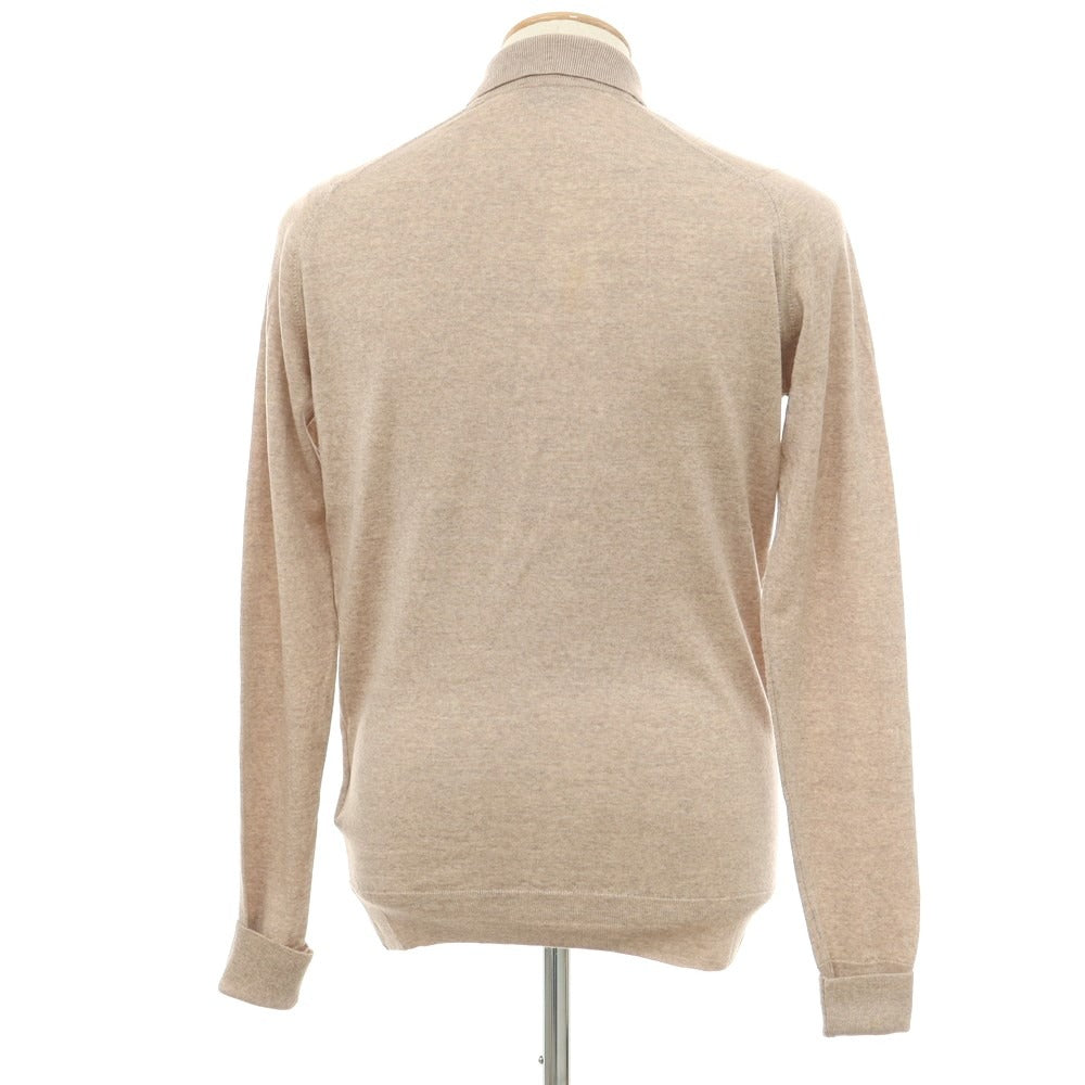 【中古】ジョンスメドレー JOHN SMEDLEY ウール 長袖 ポロニット ベージュ【サイズS】【BEI】【A/W】【状態ランクB】【メンズ】