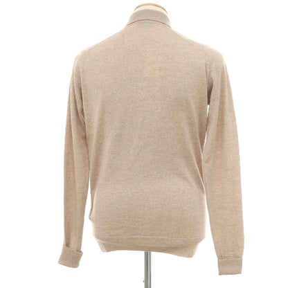 【中古】ジョンスメドレー JOHN SMEDLEY ウール 長袖 ポロニット ベージュ【サイズS】【BEI】【A/W】【状態ランクB】【メンズ】