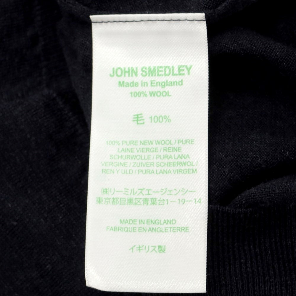 【中古】ジョンスメドレー JOHN SMEDLEY ウール 長袖 ポロニット ダークネイビー【サイズS】【NVY】【A/W】【状態ランクB】【メンズ】