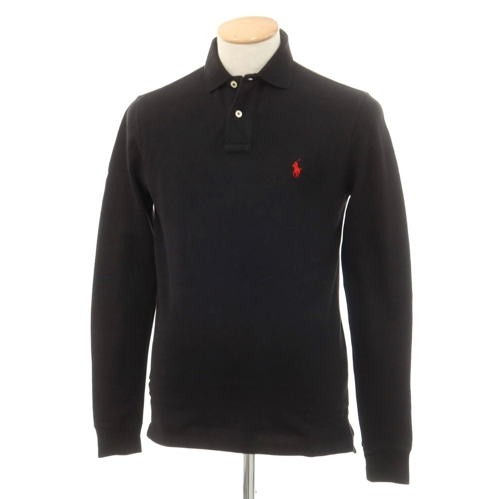 【中古】ポロ ラルフローレン Polo Ralph Lauren コットン 長袖ポロシャツ ブラック【サイズXS】【BLK】【S/S/A/W】【状態ランクB】【メンズ】