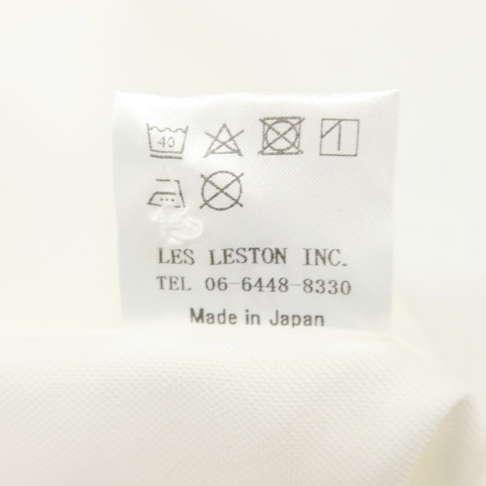 【中古】【未使用】レスレストン LES LESTON コットン バンドカラー カジュアルシャツ
 ホワイト【 15 1/2 】【 状態ランクS 】【 メンズ 】