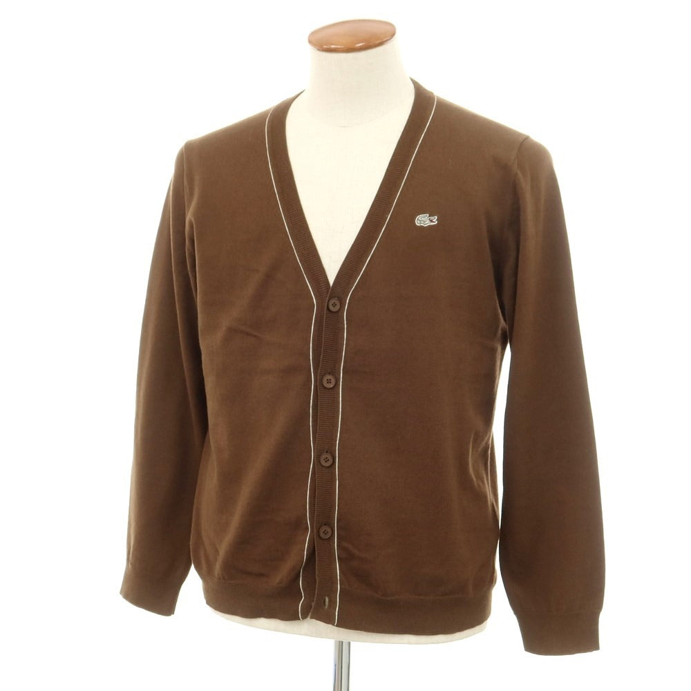 【中古】ラコステ LACOSTE コットン カシミヤ カーディガン ブラウン【サイズ3】【 状態ランクC 】【 メンズ 】 [EPD]