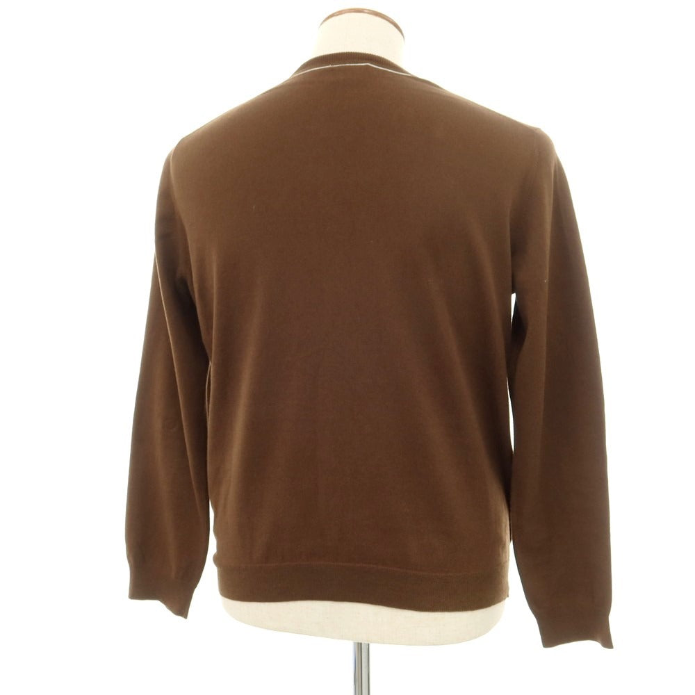 【中古】ラコステ LACOSTE コットン カシミヤ カーディガン ブラウン【サイズ3】【 状態ランクC 】【 メンズ 】 [EPD]
