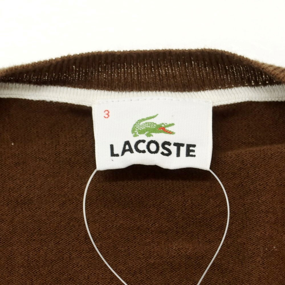 【中古】ラコステ LACOSTE コットン カシミヤ カーディガン ブラウン【サイズ3】【 状態ランクC 】【 メンズ 】 [EPD]