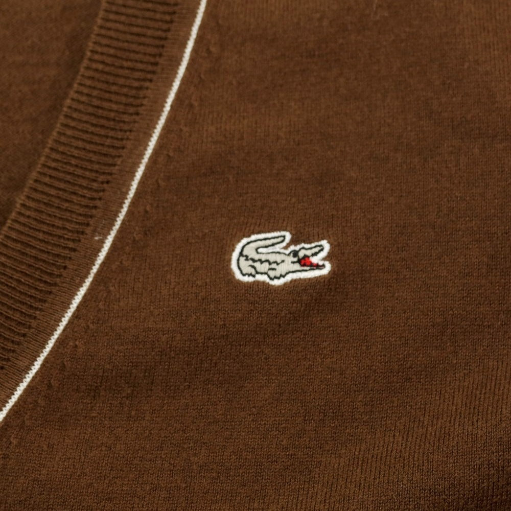 【中古】ラコステ LACOSTE コットン カシミヤ カーディガン ブラウン【サイズ3】【 状態ランクC 】【 メンズ 】 [EPD]