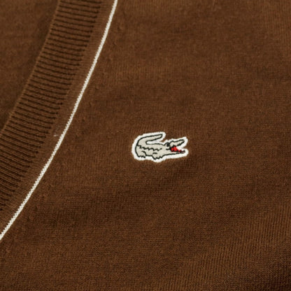 【中古】ラコステ LACOSTE コットンカシミヤ カーディガン ブラウン【サイズ3】【BRW】【A/W】【状態ランクC】【メンズ】