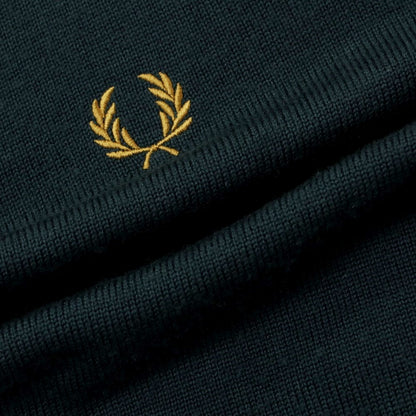 【中古】フレッドペリー FRED PERRY ウール Vネック プルオーバーニット ダークグリーン【サイズS】【GRN】【A/W】【状態ランクB】【メンズ】