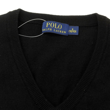 【中古】ポロ ラルフローレン Polo Ralph Lauren ウール Vネック プルオーバーニット ブラック【サイズS】【BLK】【A/W】【状態ランクB】【メンズ】