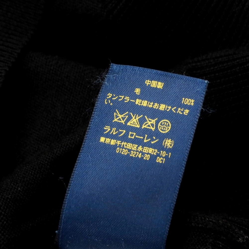 【中古】ポロ ラルフローレン Polo Ralph Lauren ウール Vネック プルオーバーニット ブラック【サイズS】【BLK】【A/W】【状態ランクB】【メンズ】