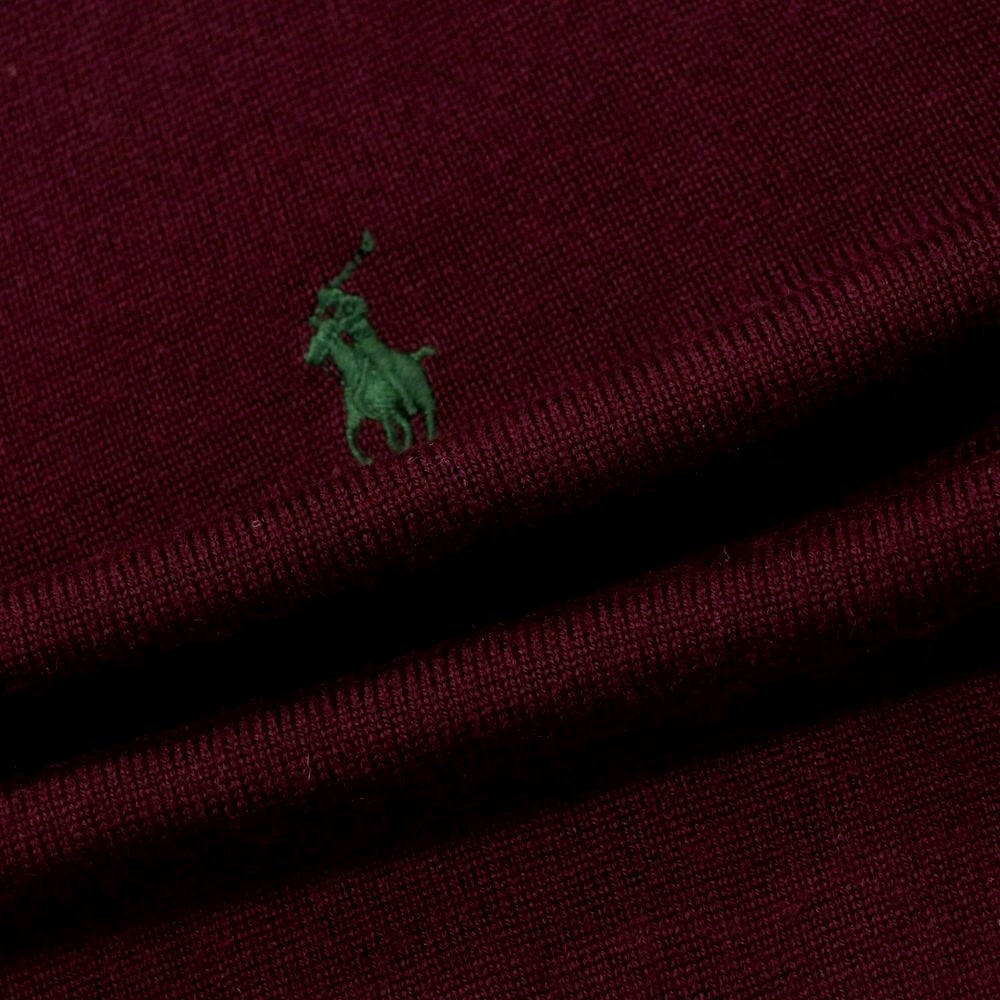 [Used] Polo Ralph Lauren Wool V-neck Pullover Knit, Wine [Size S] [PUP] [A/W] [Condition Rank B] [Men&