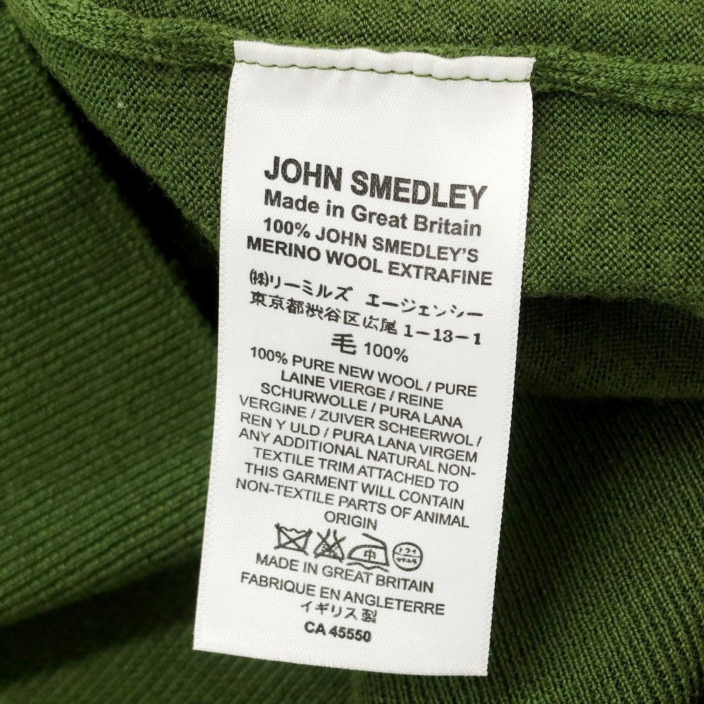 【中古】ジョンスメドレー JOHN SMEDLEY ウール Vネック プルオーバーニット グリーン系【サイズS】【GRN】【A/W】【状態ランクB】【メンズ】