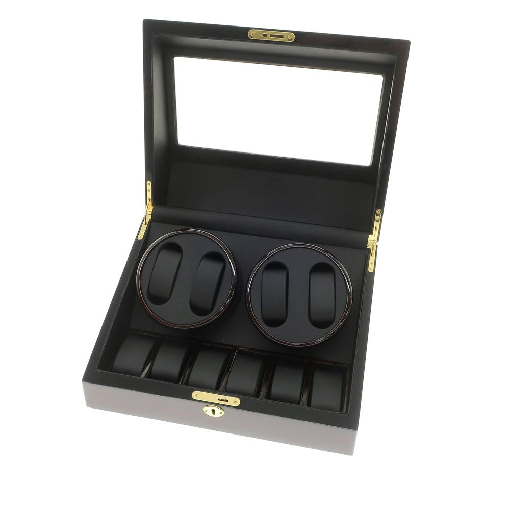 【中古】WATCH WINDER ワインディングマシーン 時計 ブラックxボルドー【 状態ランクB 】【 メンズ 】