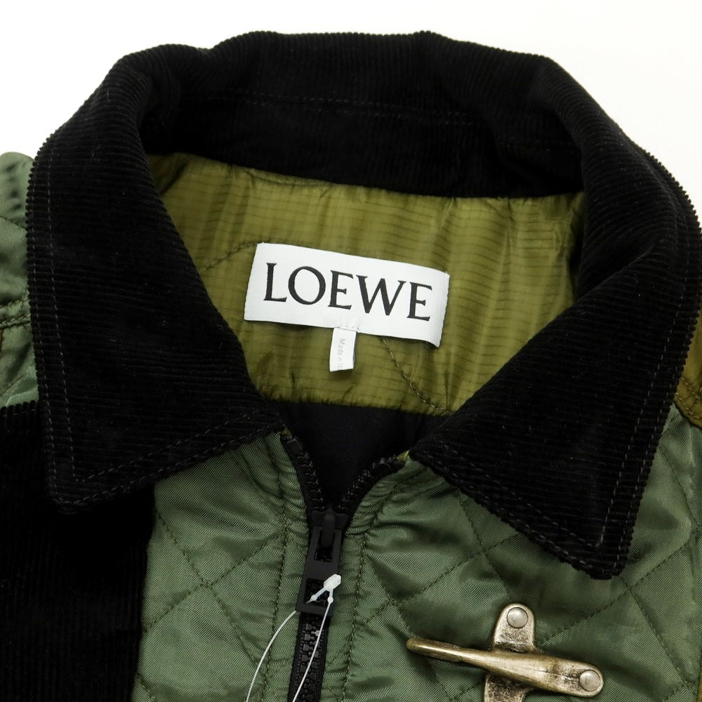 【中古】【未使用】ロエベ LOEWE 切替 キルティング ファイヤーマンコート オリーブ【 52 】【 状態ランクS 】【 メンズ 】